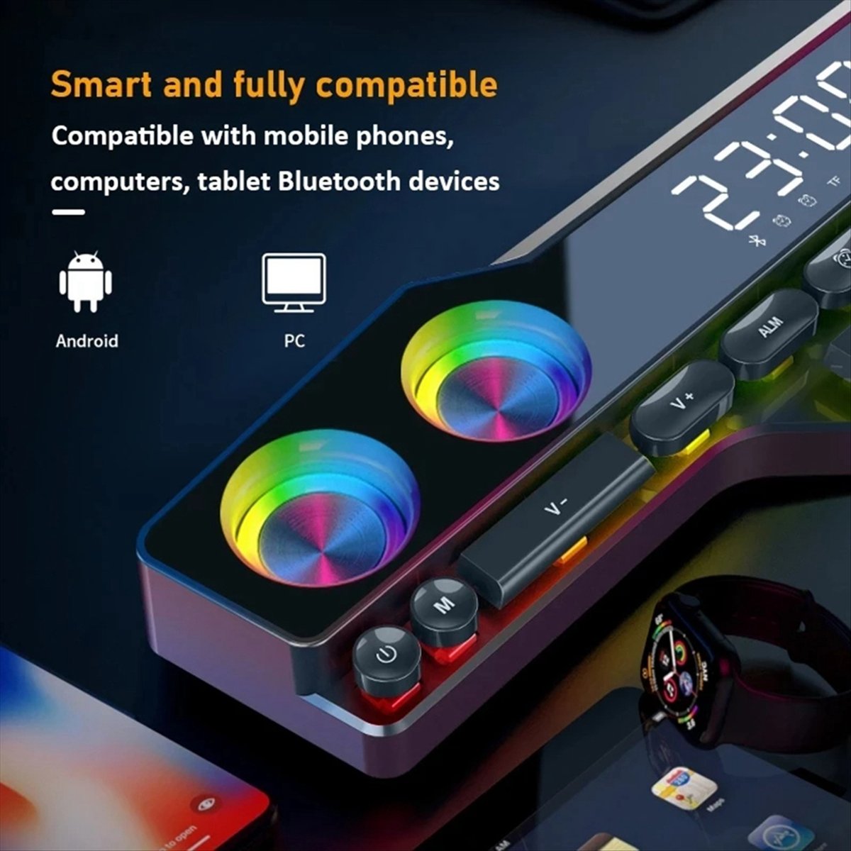 Gaming Accessories Desktop - DTC5 V18 Speaker Warna-warni Dazzle untuk