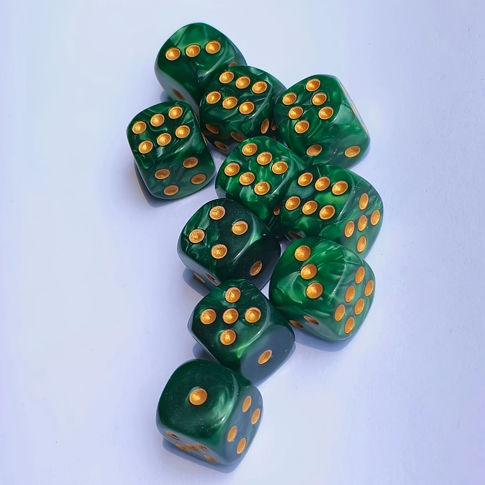 Gaming Accessories Tablet - 10 Buah Dadu D6 Berpola Mutiara