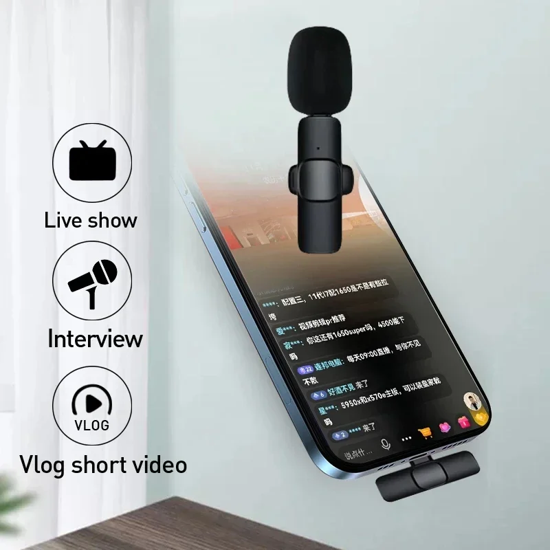 Gaming Set Accessories - Mikrofon Lavalier Nirkabel 2.4G Mini Mic