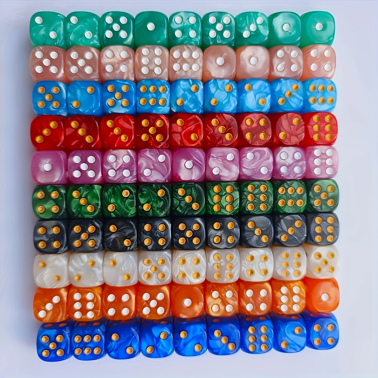 10 Buah Dadu D6 Berpola Mutiar - Gaming Accessories Tablet ulasan dan harga